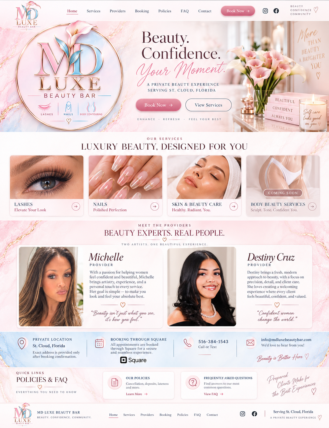 MD LUXE BEAUTY BAR: Beauty. Confidence. Your Moment. A private beauty experience in St. Cloud, Florida.